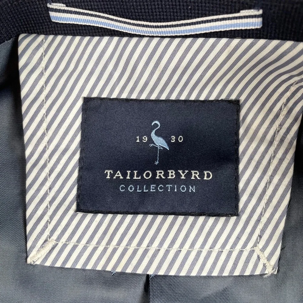 Tailorbyrd Collection Men's Navy Blazer‎ 38R Knit Stretch Fabric Suit Jacket